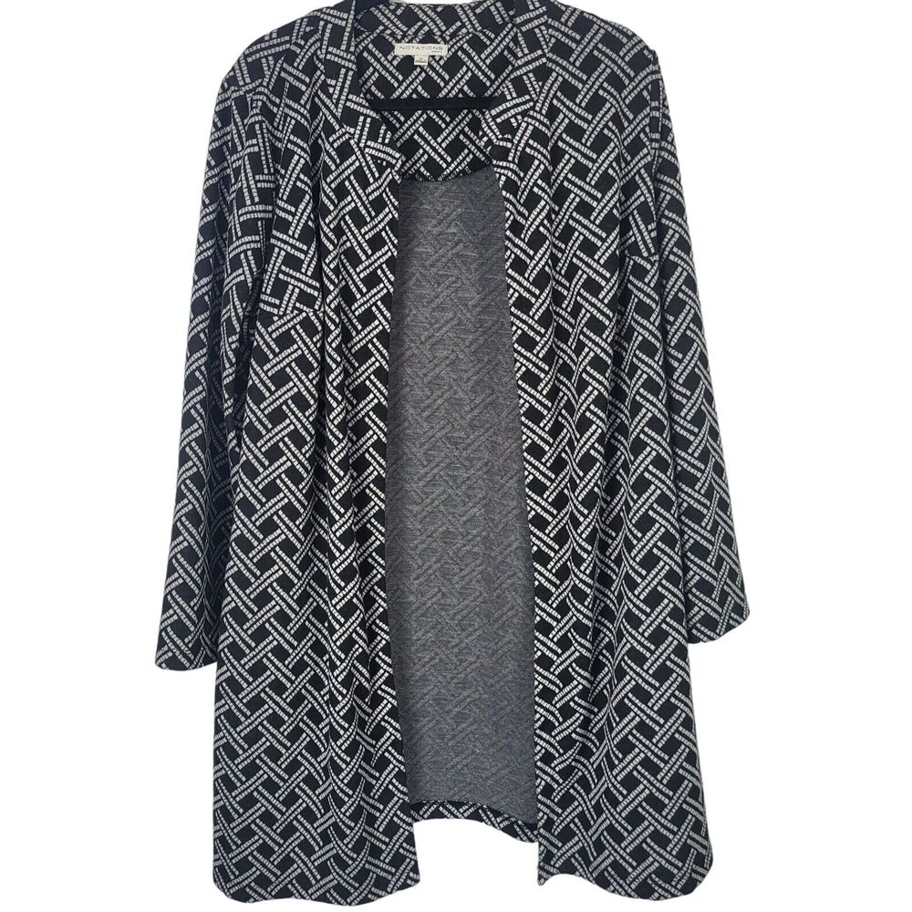 Notations Open Front Art To Wear‎ Cardigan 1x Womens Plus Size Long Sleeve
